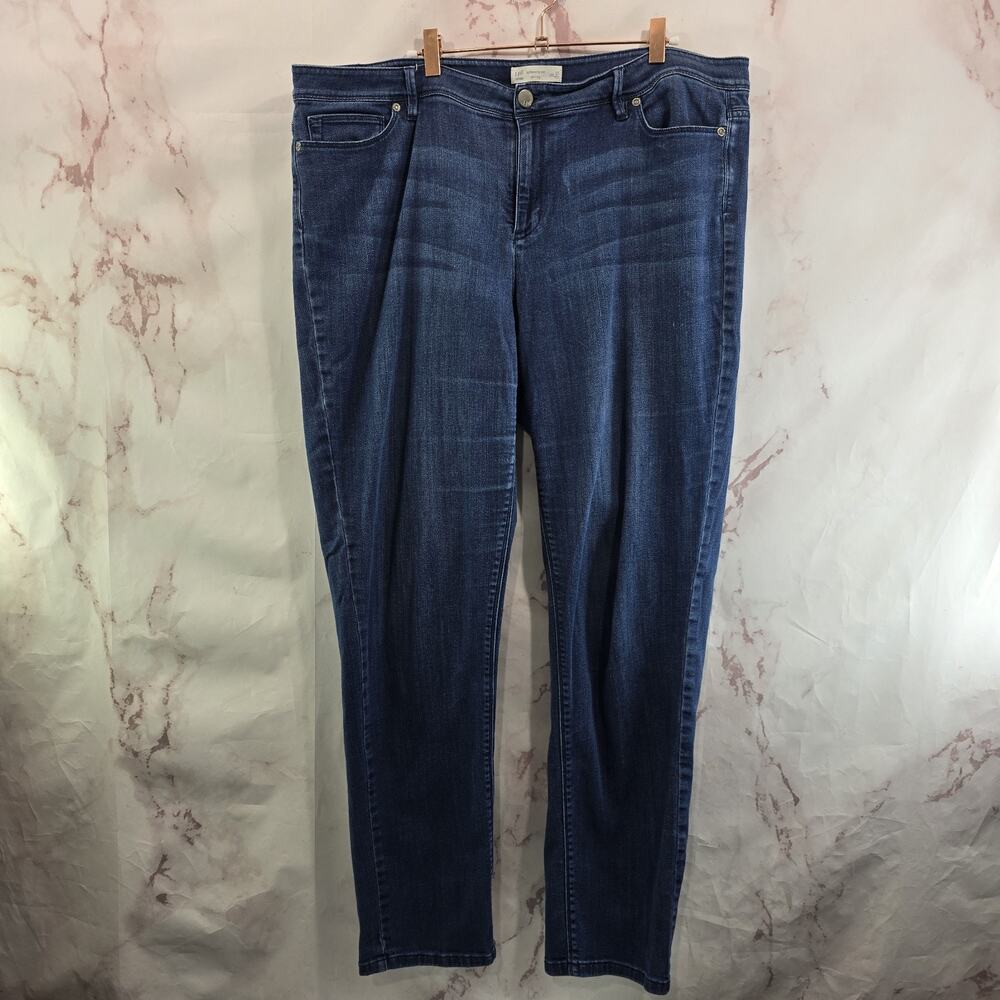 J Jill Jeans Women 18 X 32 Authentic Fit Slim Leg High Rise Denim Tencel